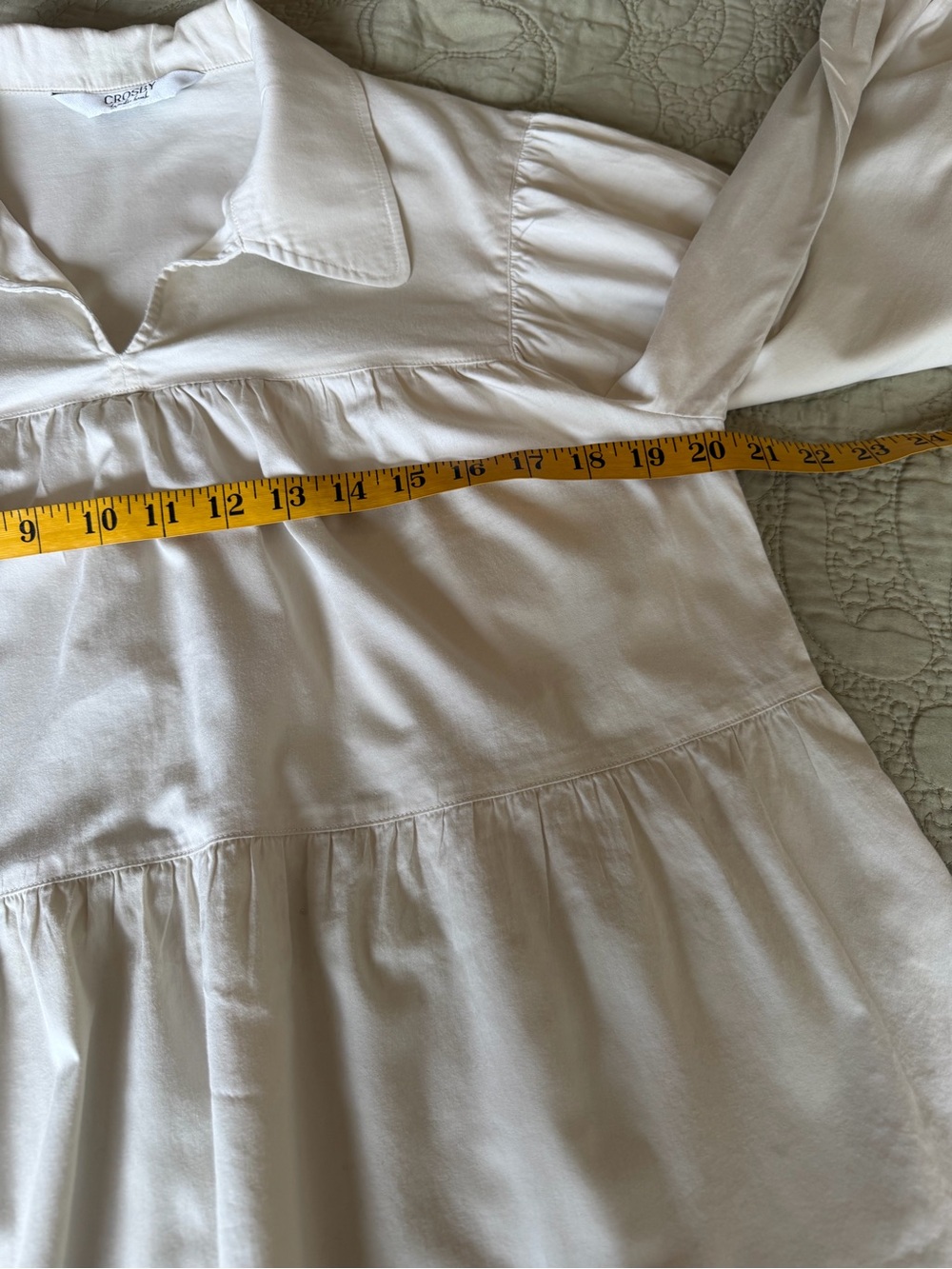 *SOLD* CROSBY by Mollie Burch Ivory Babydoll Poet Peasant Blouse Puff Sleeve M - Picture 10 of 11